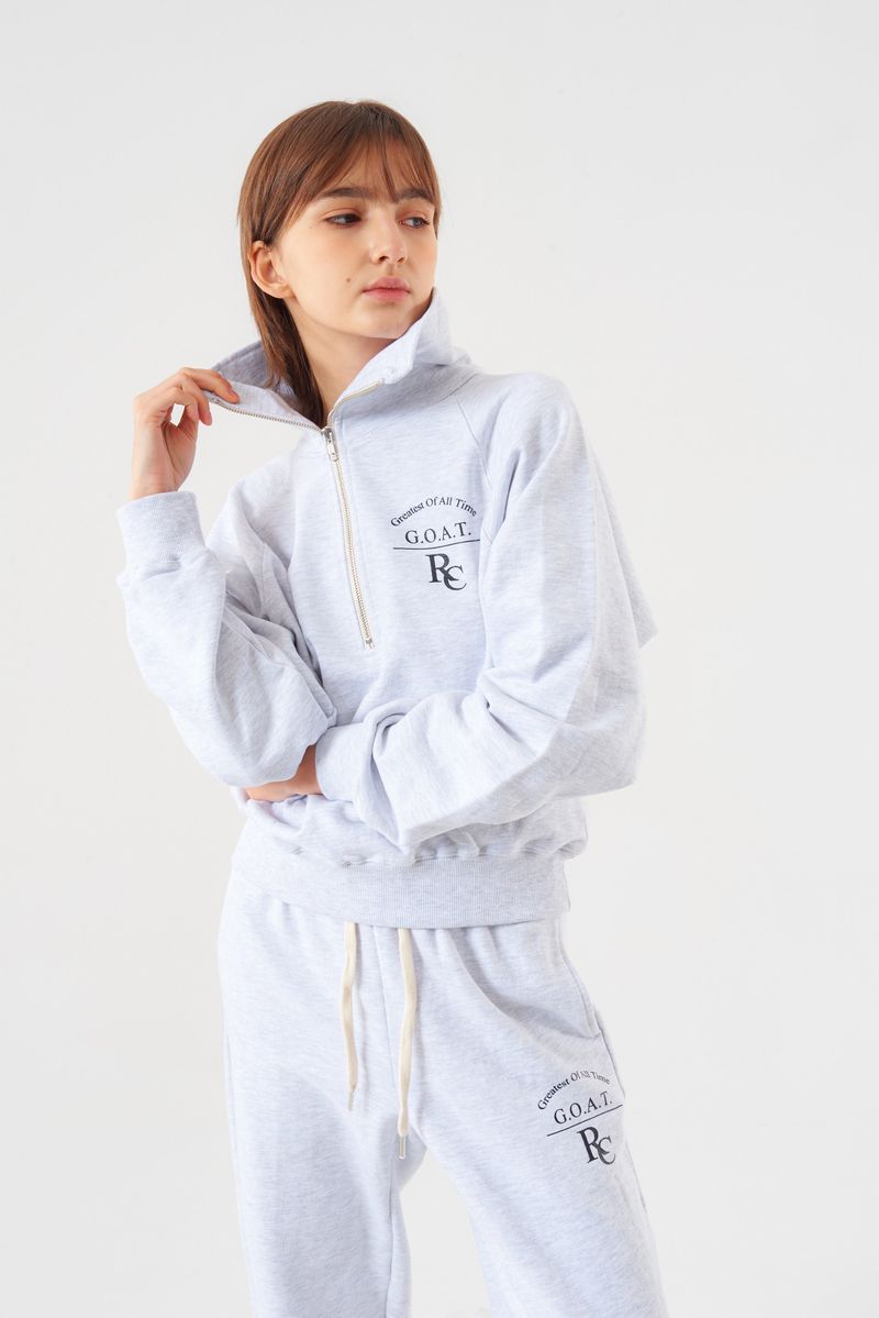 Goat Half Zip-up Light melange