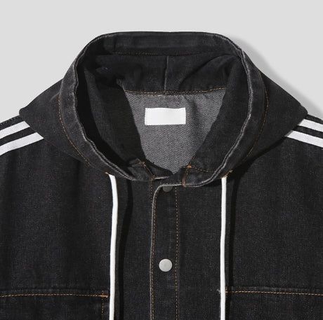 Fran Track Hooded Denim Shirt