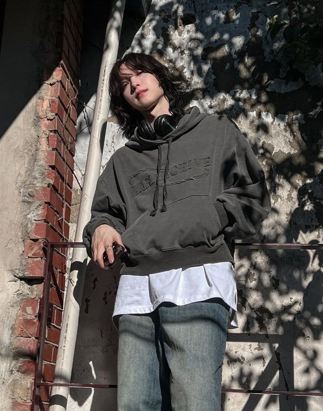 [LAN ARCHIVE] Pigment Patch Logo Crop Hoodie