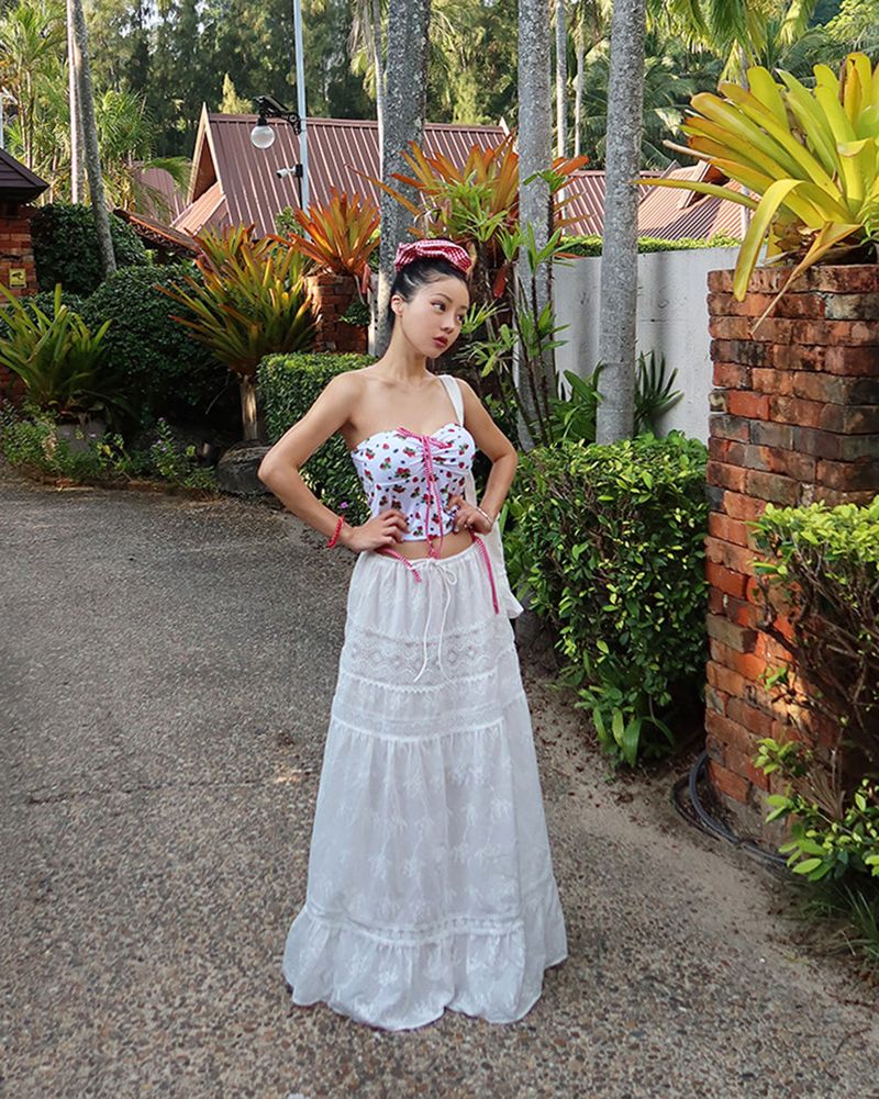 Delight-J（ディライトジェイ）の「eyelet cancan maxi long skirt（Skirts）」
