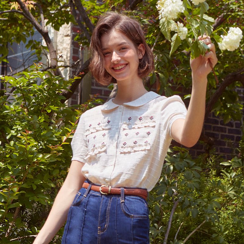 Little Flower Collar Blouse