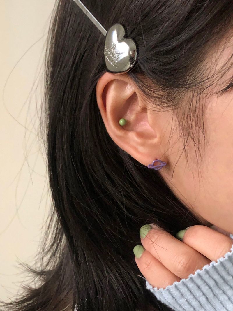 パステルドゥードゥルピアス（パープル）-チューリップ