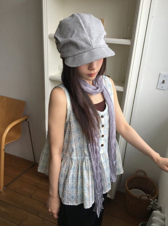 Mauve Wrinkle Pleated Long Muffler Scarf