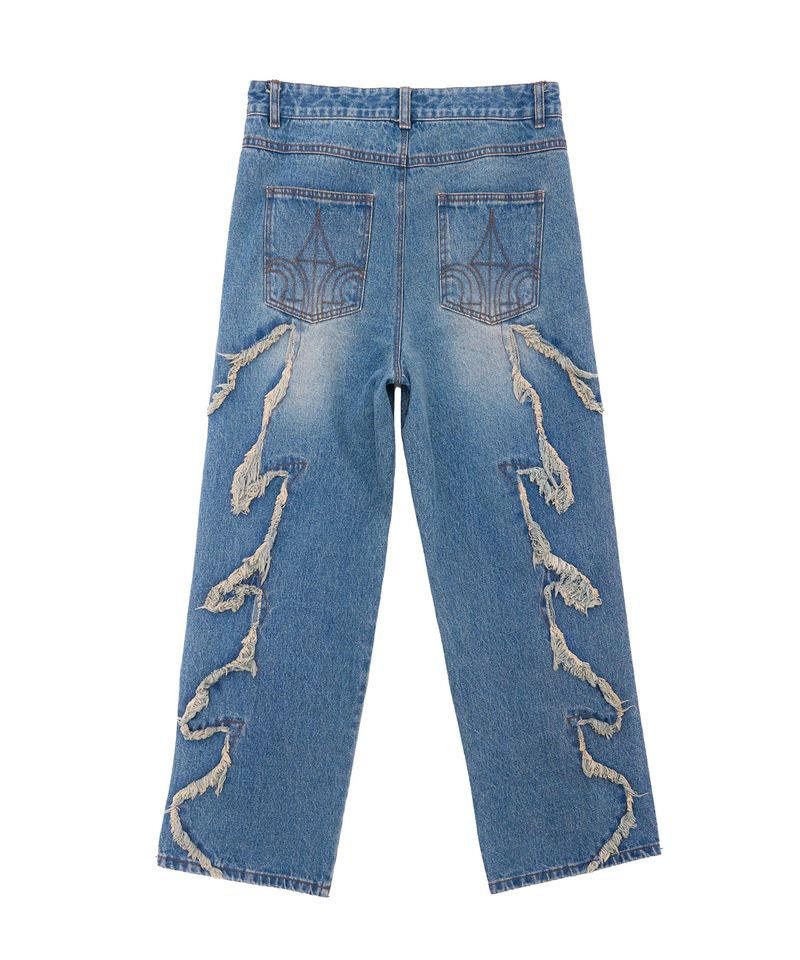 FLAME STAGE PANTS - WASHED BLUE