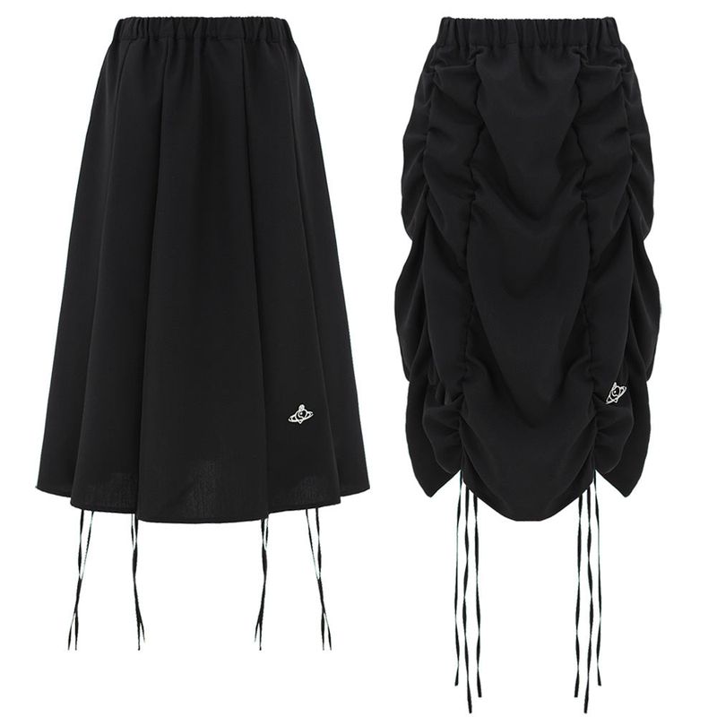 SCRUNCHIE SKIRT IN BLACK