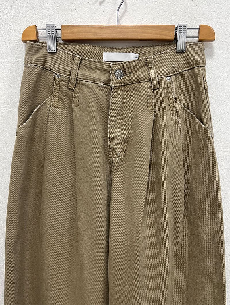 PLAIN WASHED PINTUCK PANTS (2C)