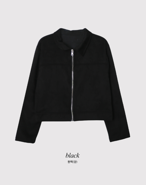 #Suede Collar Crop Jacket (3color)