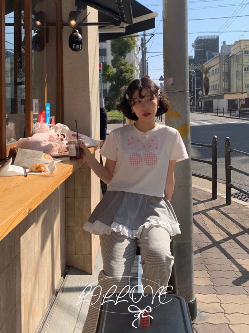 LILLOVE（リローブ）の「[by LILLOVE] チェリーベルTシャツ（トップス）」