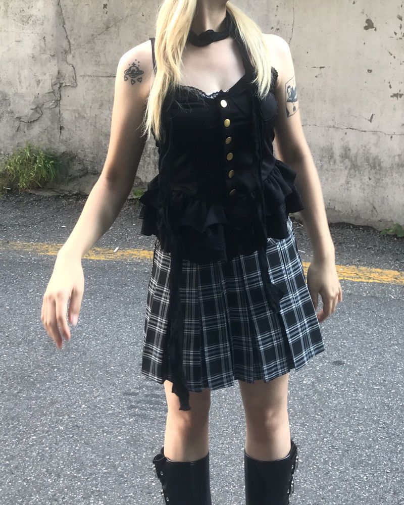 heenytsuki（ヒニツキ）の「Lace Rococo Corset Frill Bustier Sleeveless（Tops）」