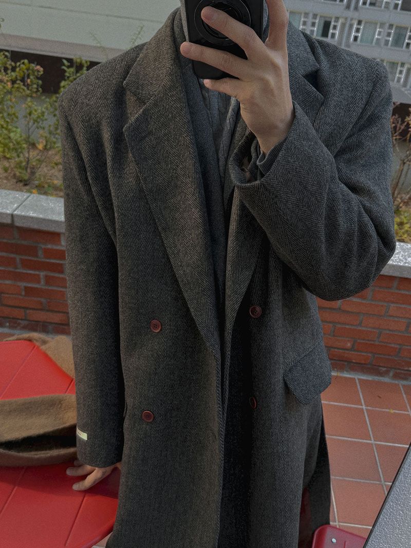 ASCLO Grace Herringbone Wool Coat (2color)