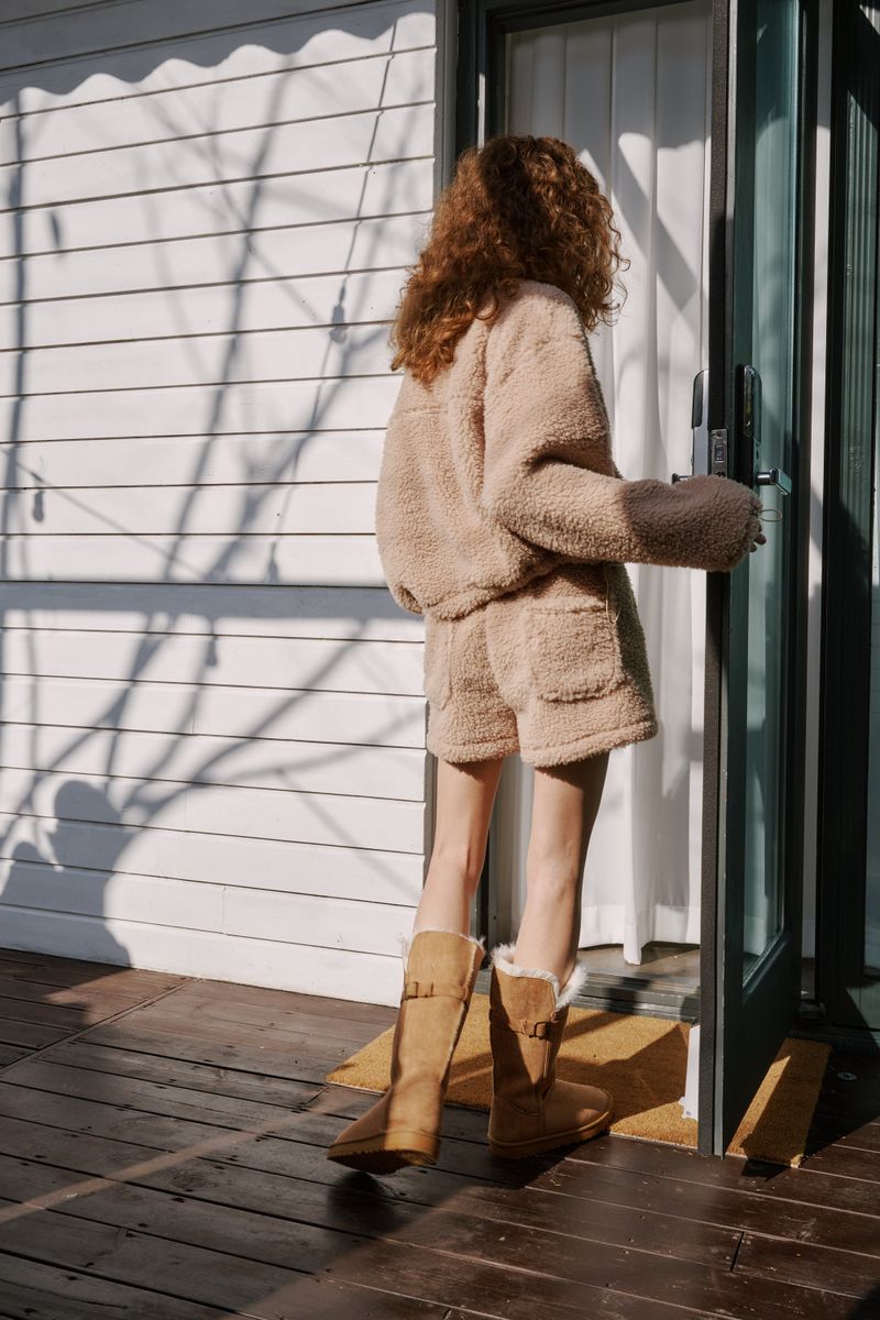 Boucle zip-up (Beige)
