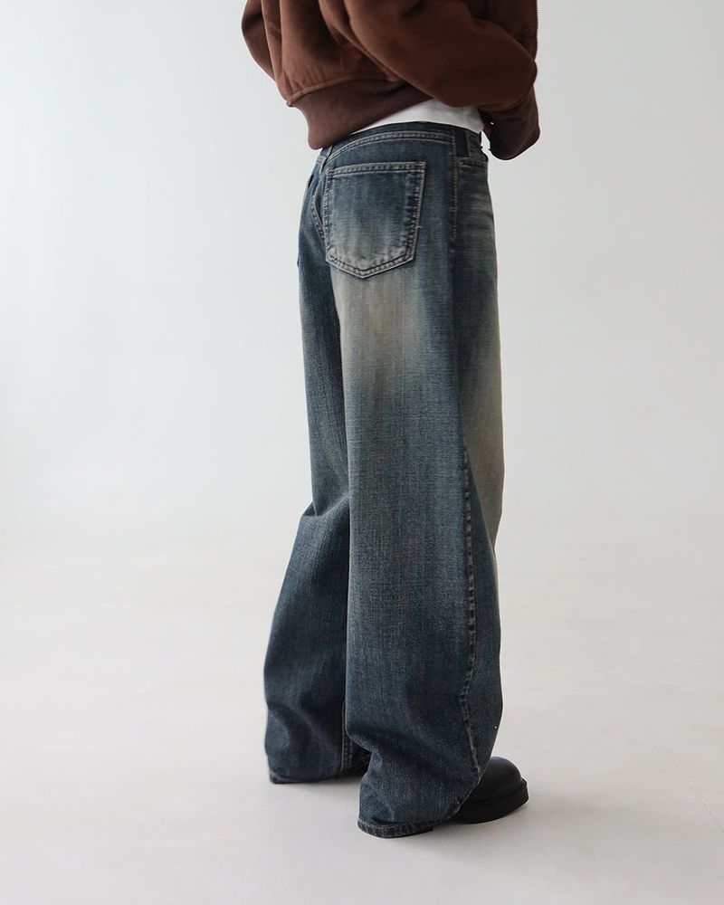 Mocha Vintage Straight Wide Jeans