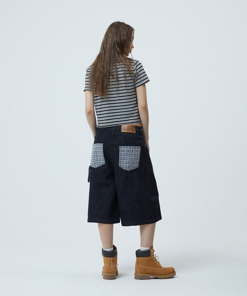 BERMUDA CHECK POCKET DENIM SHORT
