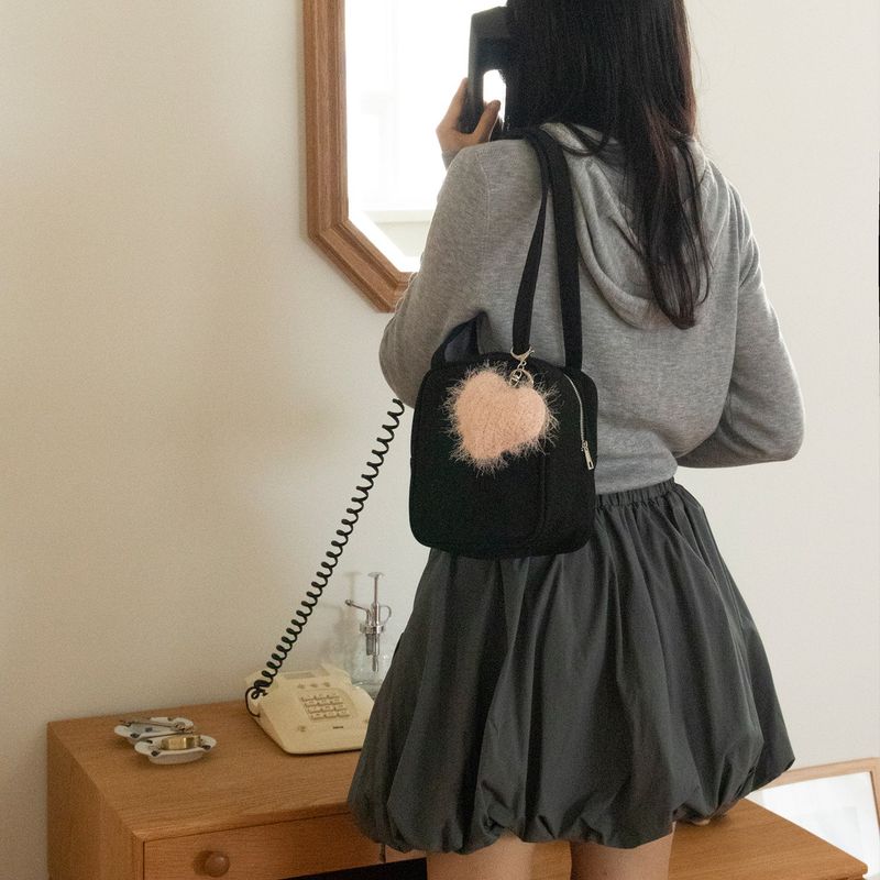 square suede bag _black