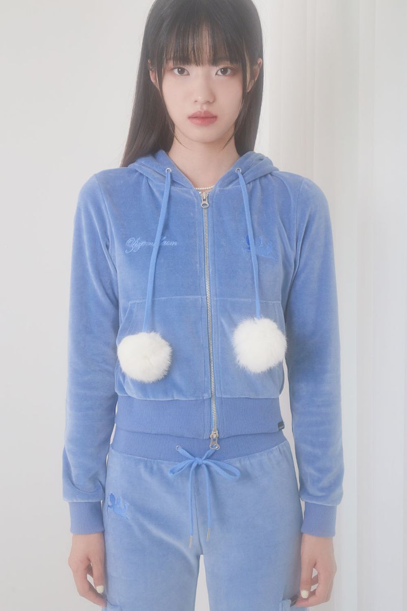 VELVET BING BONG TRAINING HOODY (BLUE)