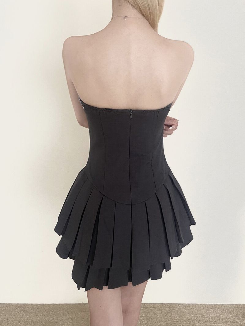 1373. Tie pleats top mini ops