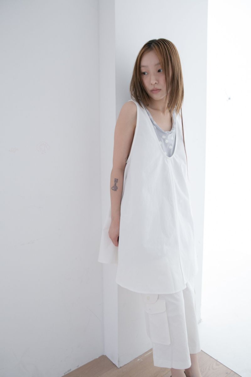 dot back knot sleeveless top(2colors)