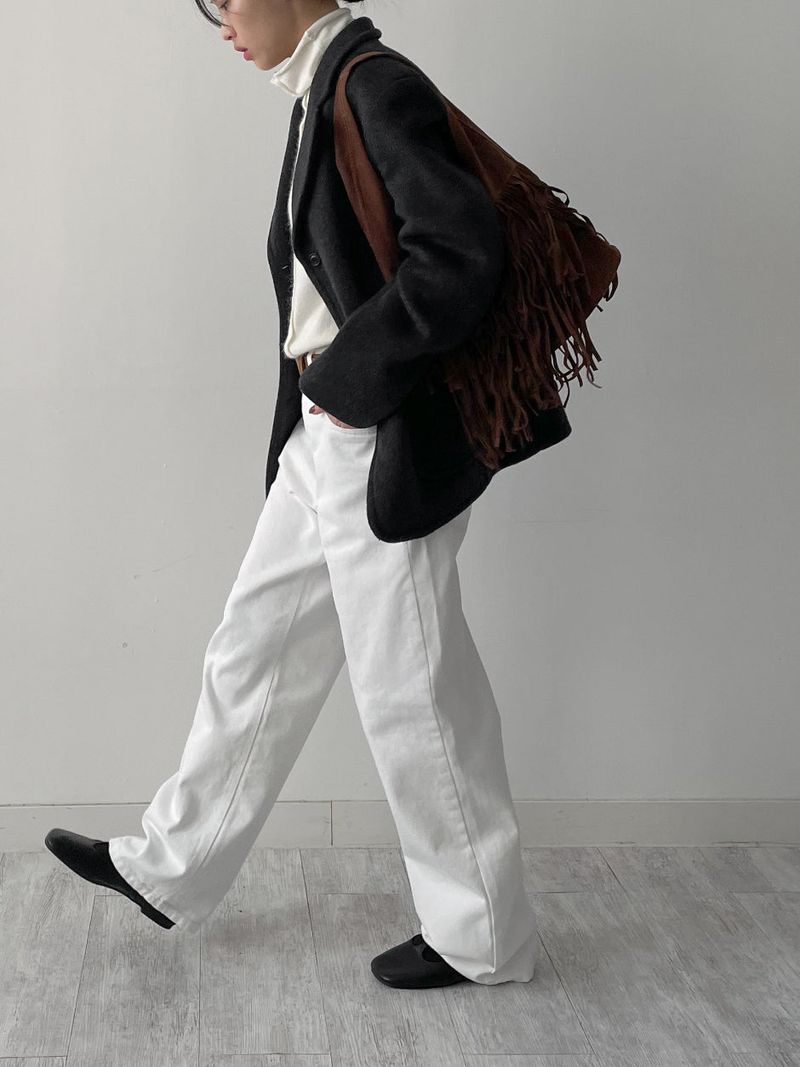 [wool90%] Heavy Wool Overfit Single Jacket