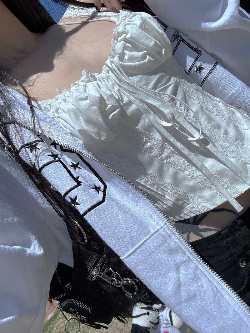 flag star hoodie zip-up(3 color)
