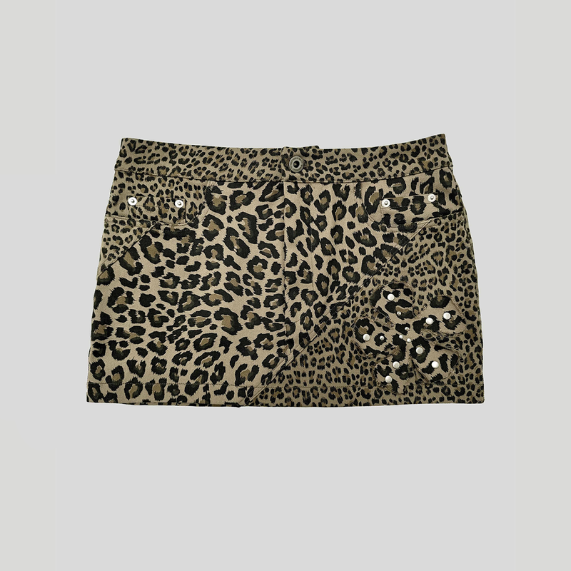 LEOPARD FLOWER SKIRT