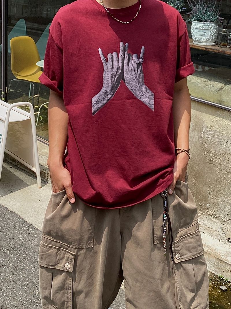 Sign Cut Over Short Sleeve Tee 4C