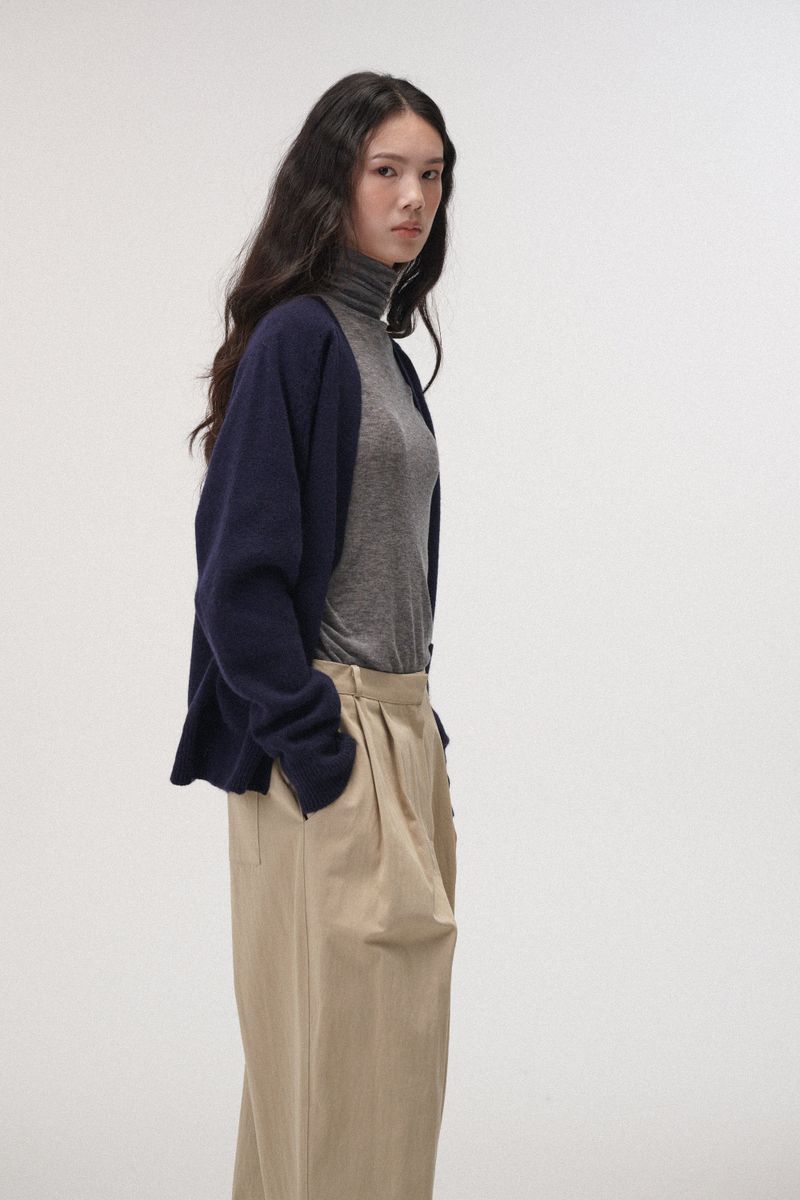 Loose cardigan (Navy)