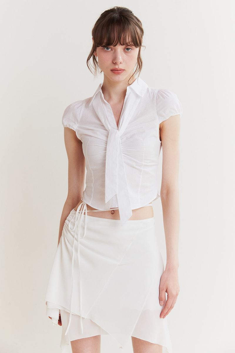 JADE SCARF SHIRT white
