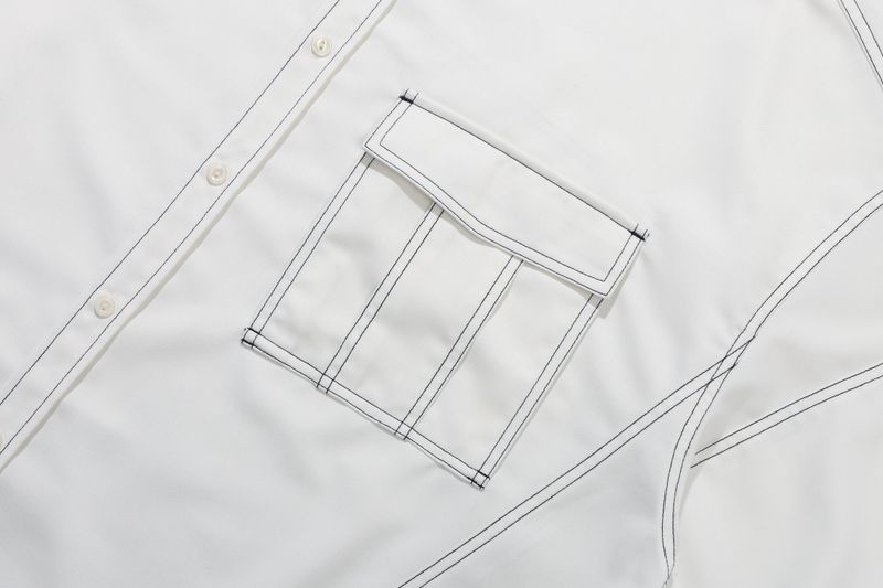 FRONT POCKET WORK SHIRT_WHITE