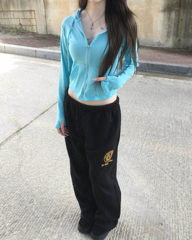 Warmer crop hood jumper