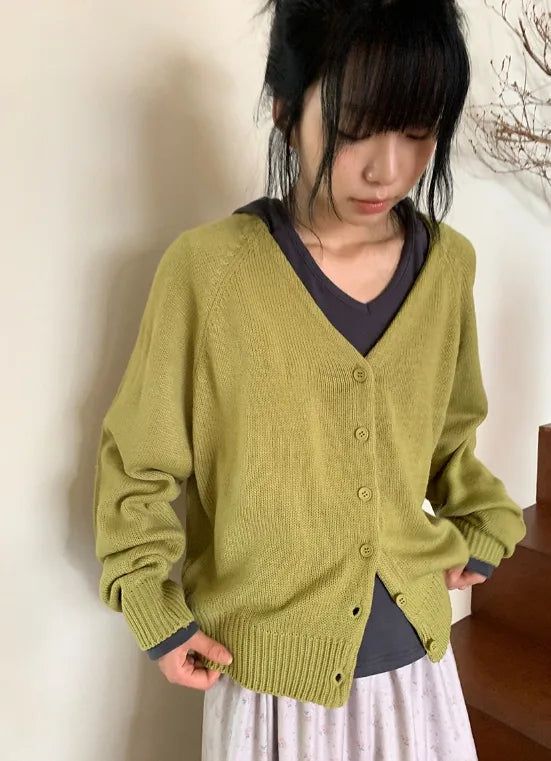 BAON（バオン）の「ルシー ルーズフィット ラグラン Vネック カーディガン（トップス）」