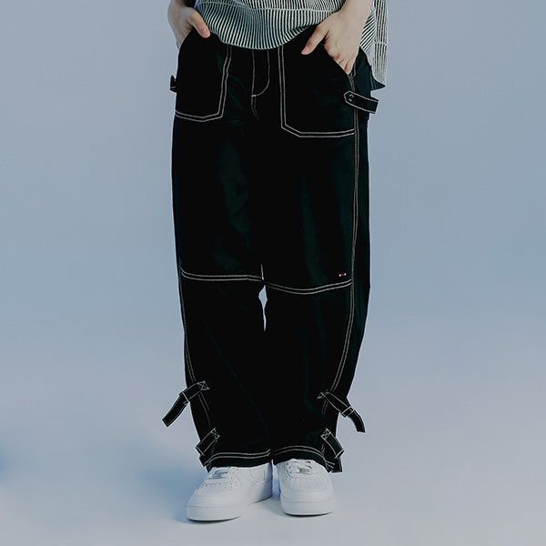 ROMANTIC CROWN(ロマンティッククラウン)の「SIDE STOPPER CARPENTER PANTS_BLACK(Pants)」