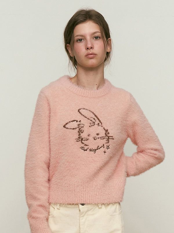 KIRSH（キルシー）の「WITTY BUNNY JACQUARD KNIT [PINK]（Tops）」