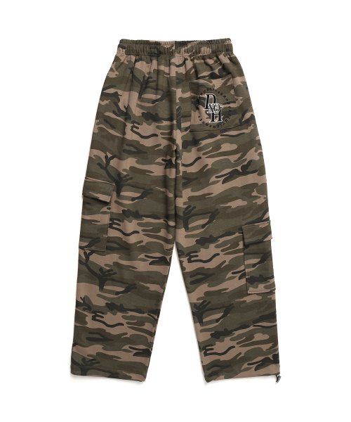 CAMO WIDE STRING CARGO PANTS