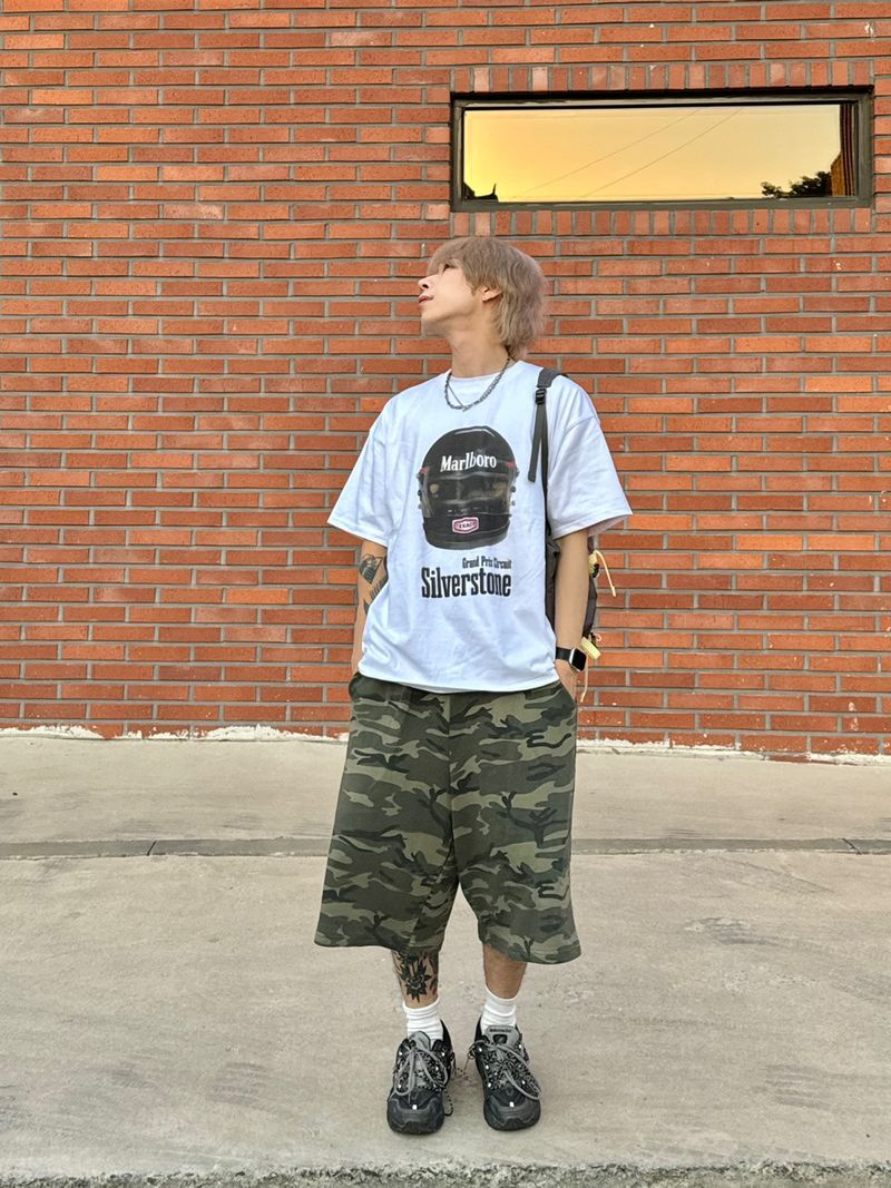 Camo plage bermuda sweat pants 2C
