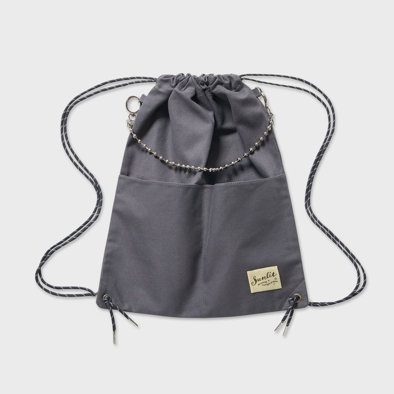 COTTON GYM SACK (CHARCOAL)