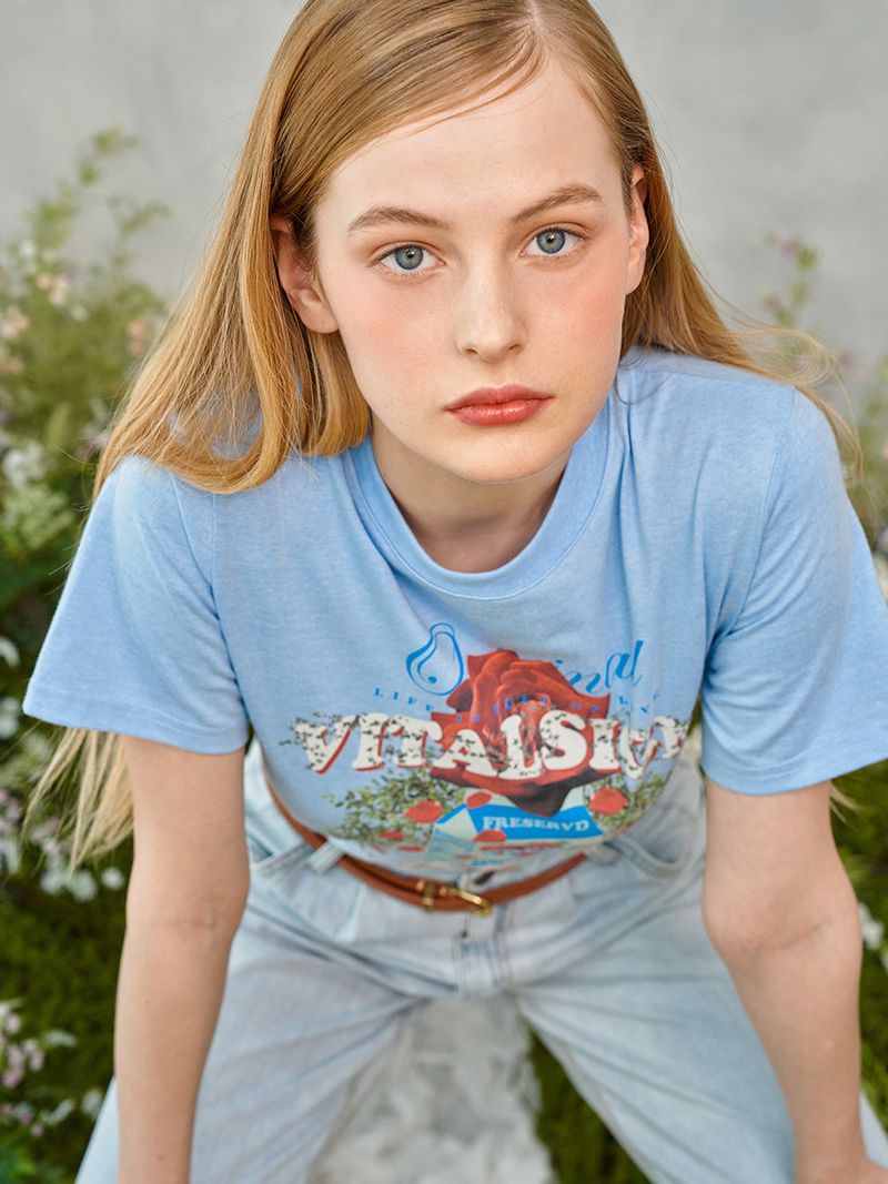 Rose Garden T-Shirt (Light Blue)