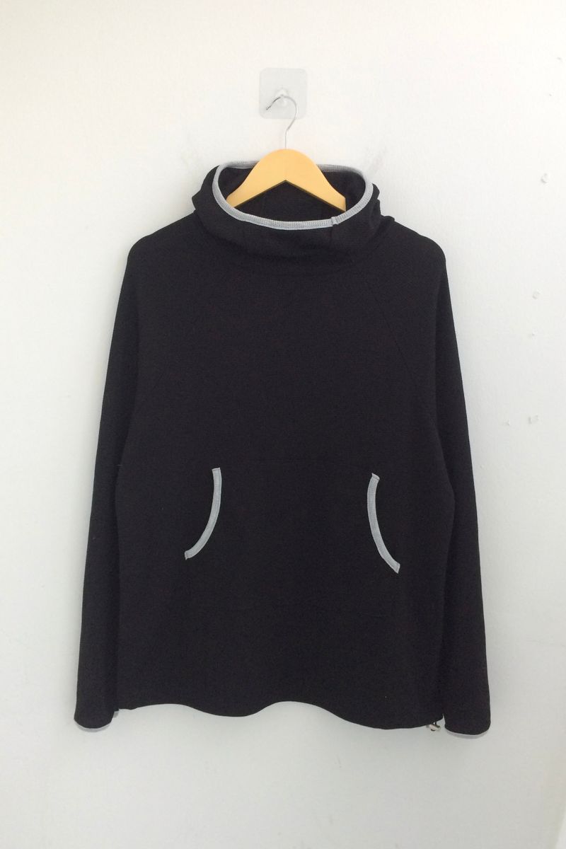 highneck loose waffle hood