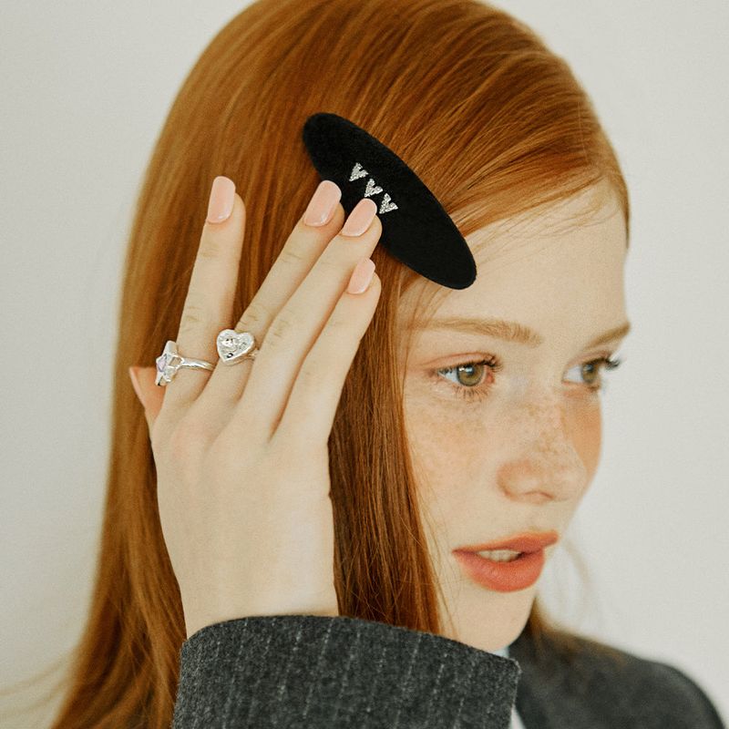 [SET] Logo Velvet Hairpin