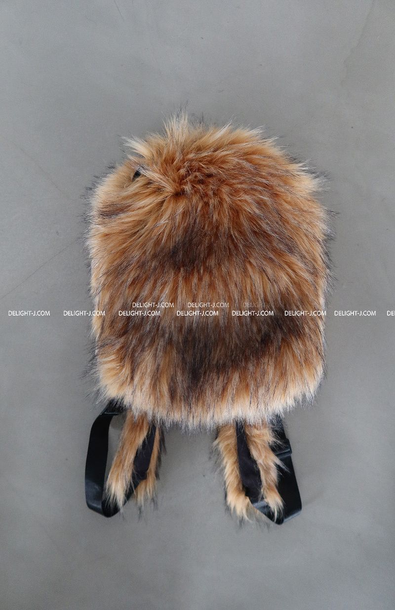 Raccoon Fake Fur Backpack
