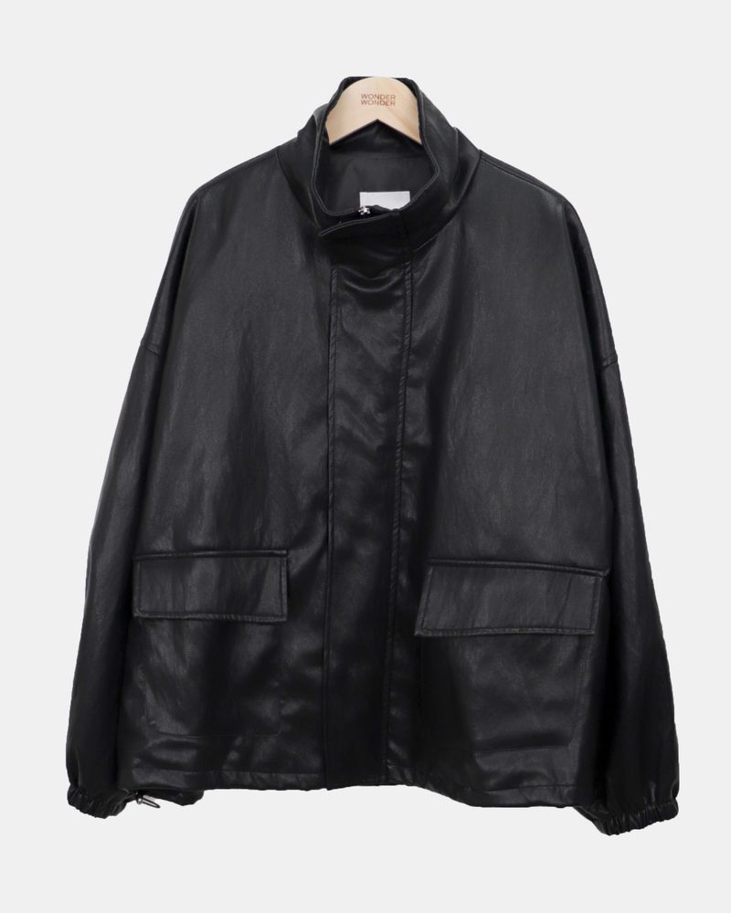 Marang Oversized Big-Pocket Leather Jacket
