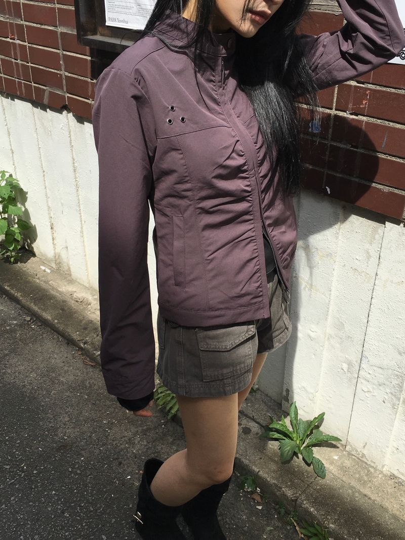 Rosy Shirring Cotton Rider Jacket (3c)