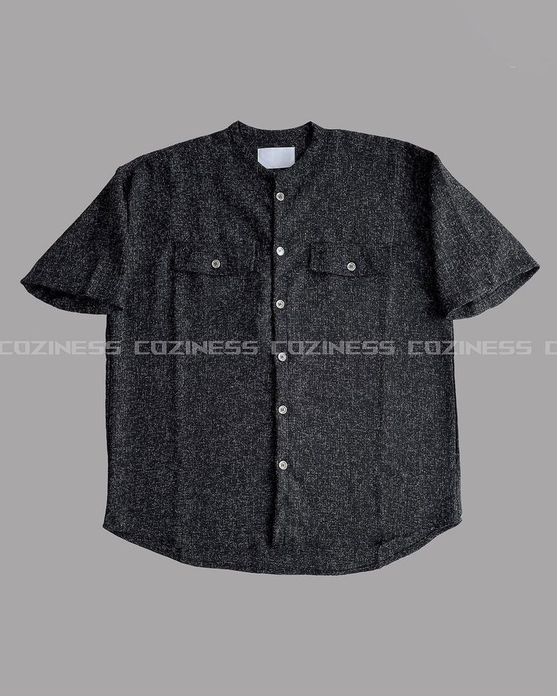 CR Tweed Round Half Shirt (2 colors)
