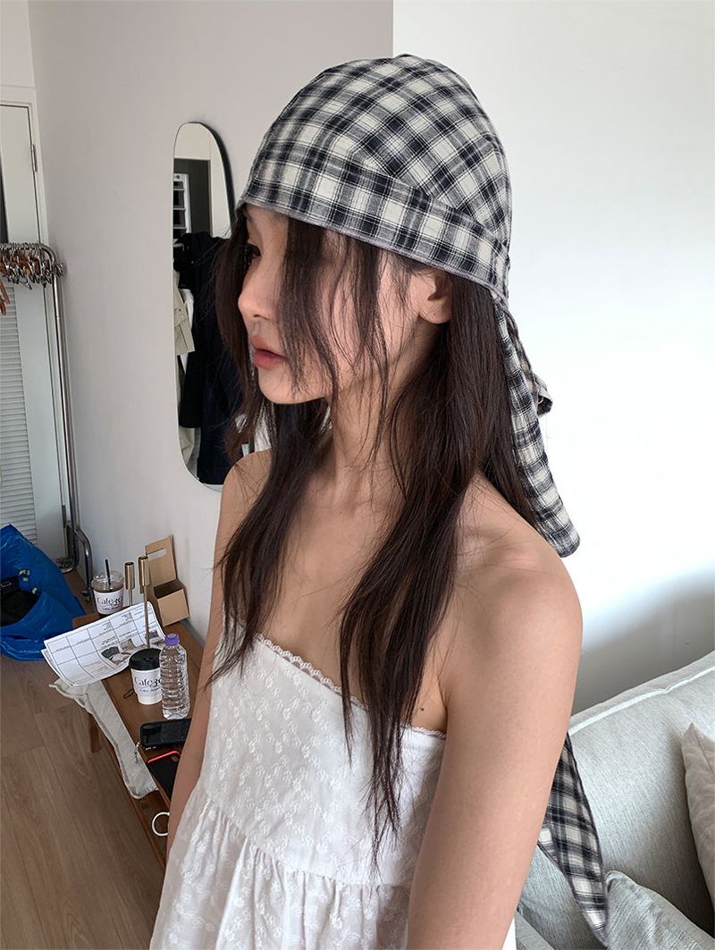 CHECK HAIR SCARF (2C)