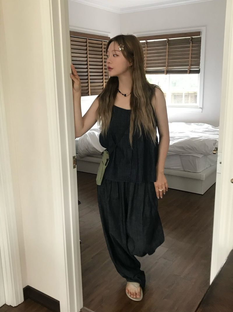Cherish denim set up sleeveless