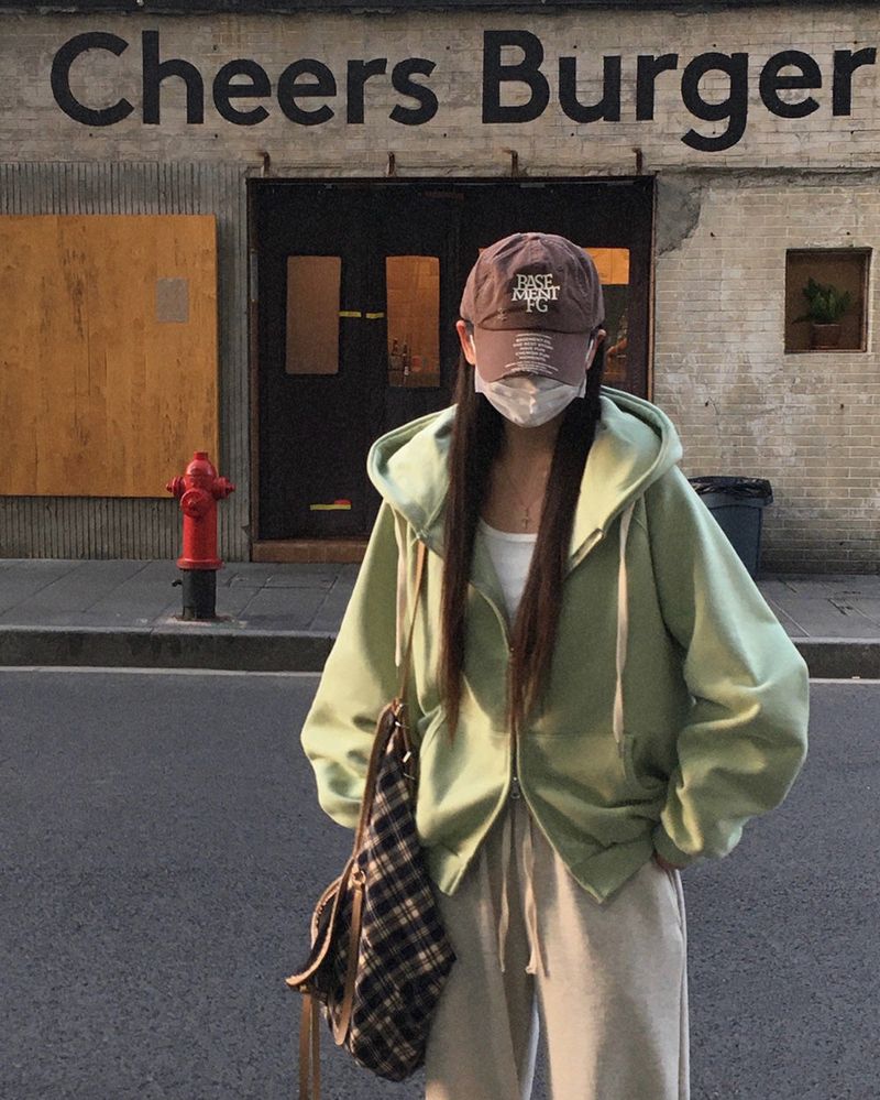 [Bellied made] Movening Color Blocking Two-Way Hooded Zip-up