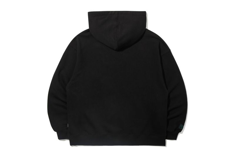 RECENT LOGO FLOWER HOODIE_BLACK