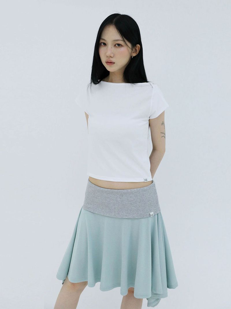 UGLYSHADOW（アグリーシャドウ）の「SOFT CONTRAST FLARE SKIRT(MINT)（Skirts）」