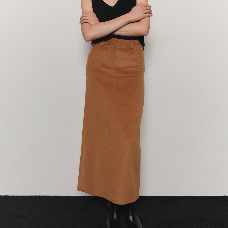 SSOKIN（ソキン）の「Cashmere Maxi Skirt _ Camel（Skirts）」