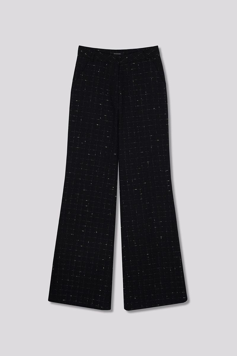 Glitter Tweed Pants Black