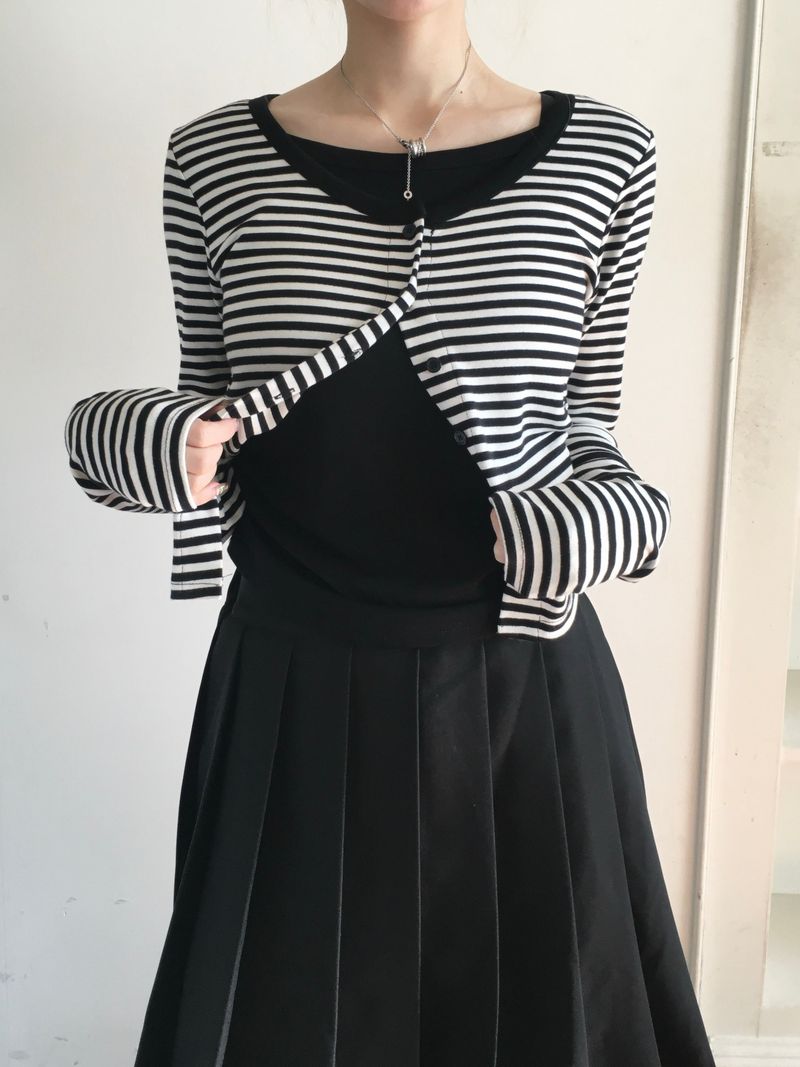 RITCORE（リットコア）の「Dual Stripe Fleece Layered Cardigan (2c)（Tops）」